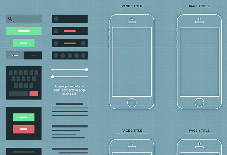 wireframe of a mobile app