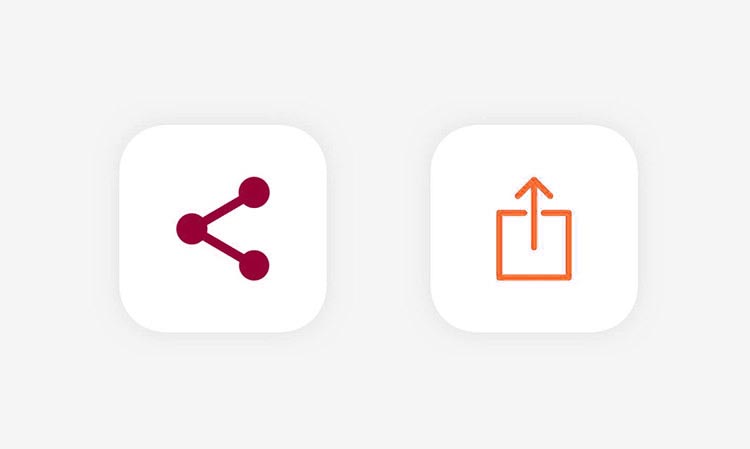 sharing icon of android and ios devices