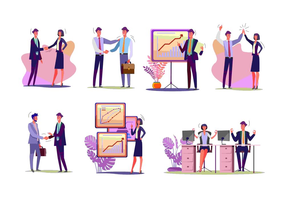 a collage image describes the elements of a learning management system