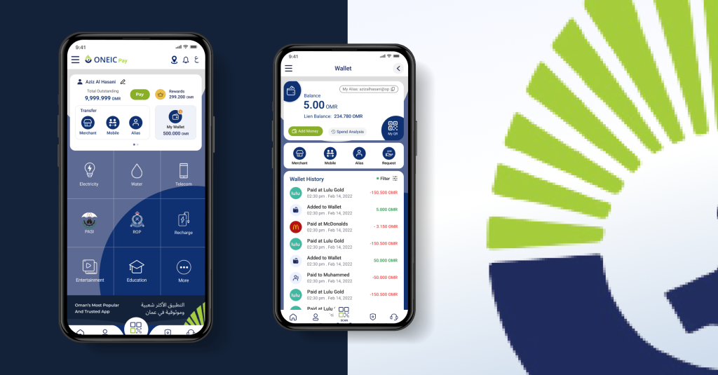 Oneic pay app screen