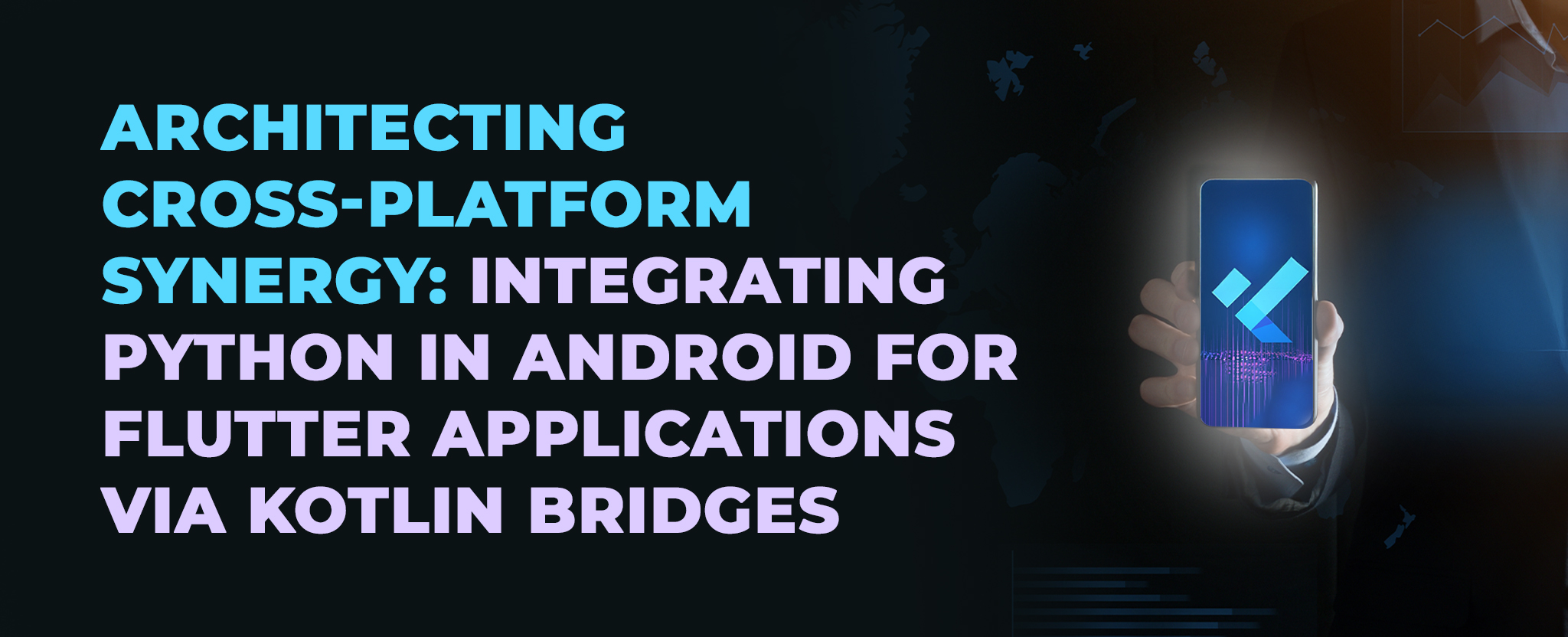 A high-level architectural flow diagram illustrating the integration between a Flutter mobile application and a Python runtime on Android.
