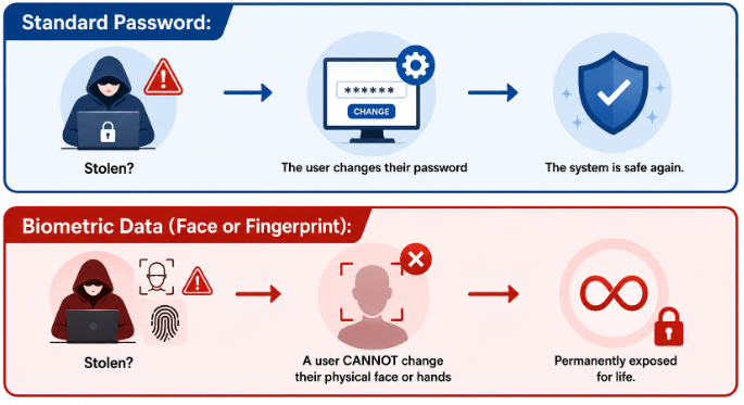 traditional passwords.vs biometric credentials