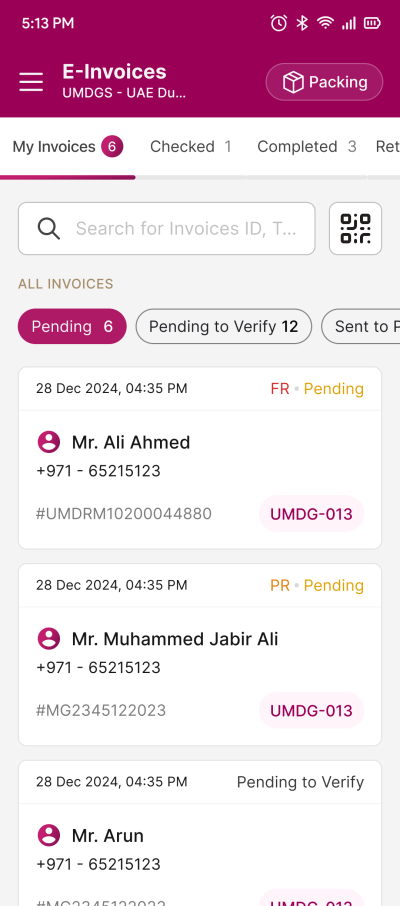 invoice dashboard
